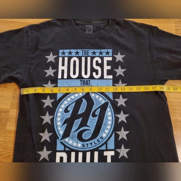 WWE Authentic Wear AJ Styles "The House That AJ Built" T-Shirt Size Medium‎ - Picture 7 of 7